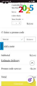 SAVE20 coupon verification screenshot