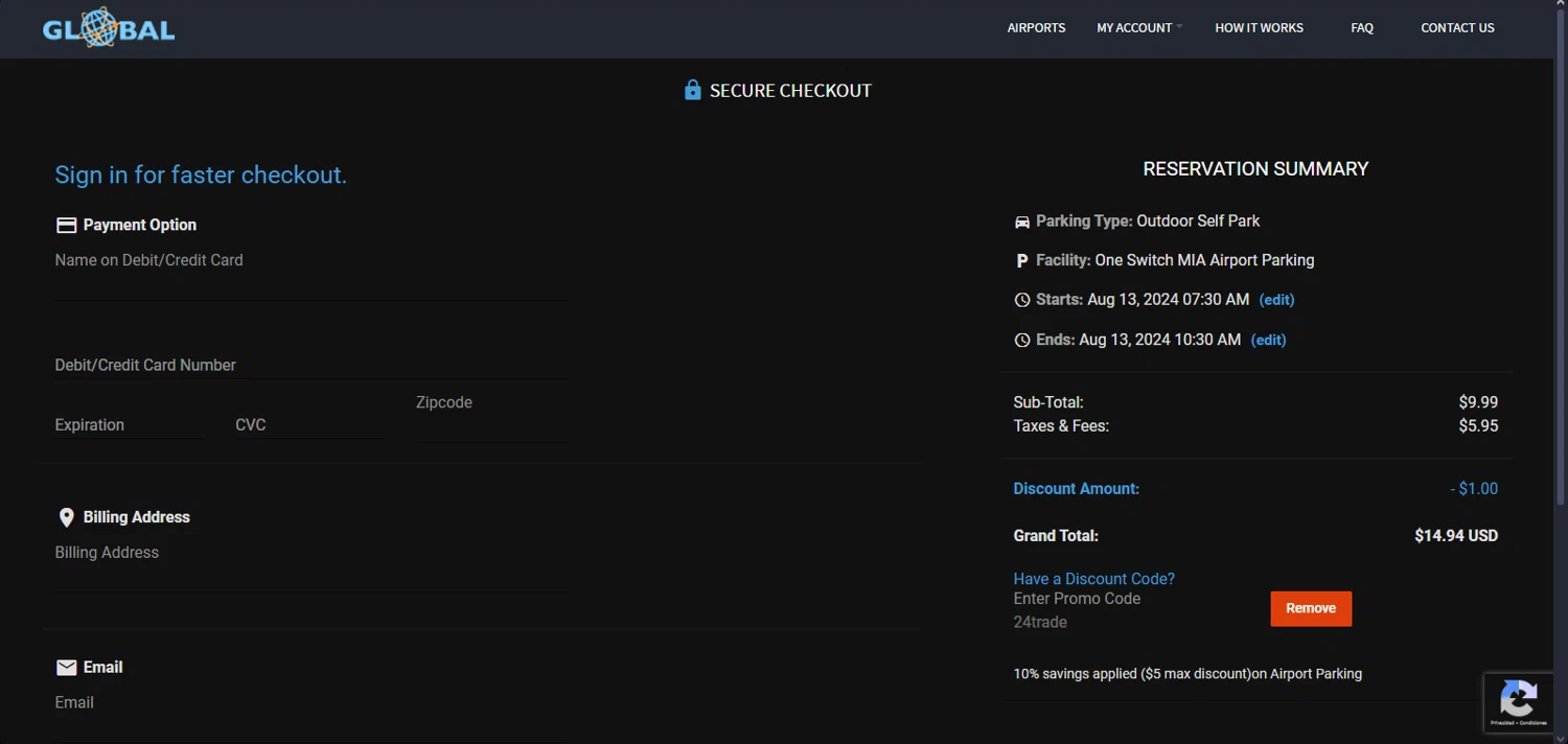 Global Airport Parking Discount Codes 5 Off September 2024