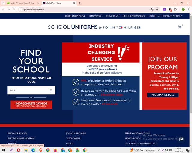 Global Schoolwear checkout page showing Global Schoolwear promo code box | Screenshot taken by SimplyCodes community member on Oct 31, 2024