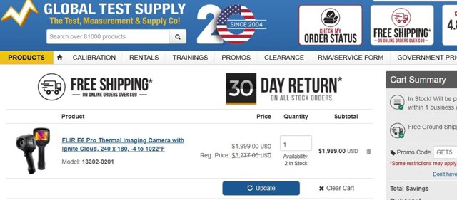 Global Test Supply checkout page showing Global Test Supply promo code box | Screenshot taken by SimplyCodes community member on Feb 8, 2025