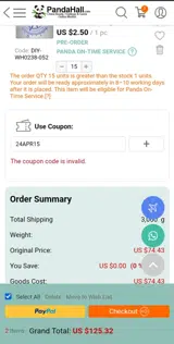 24APR15 coupon verification screenshot