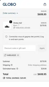 AABLAIS20 coupon verification screenshot