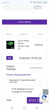 FRISKYHUG coupon verification screenshot