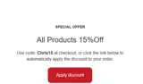 Chris15 coupon verification screenshot