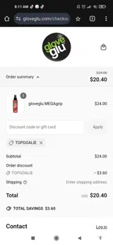 TOPGOALIE coupon verification screenshot