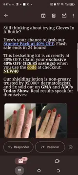 New40 coupon verification screenshot