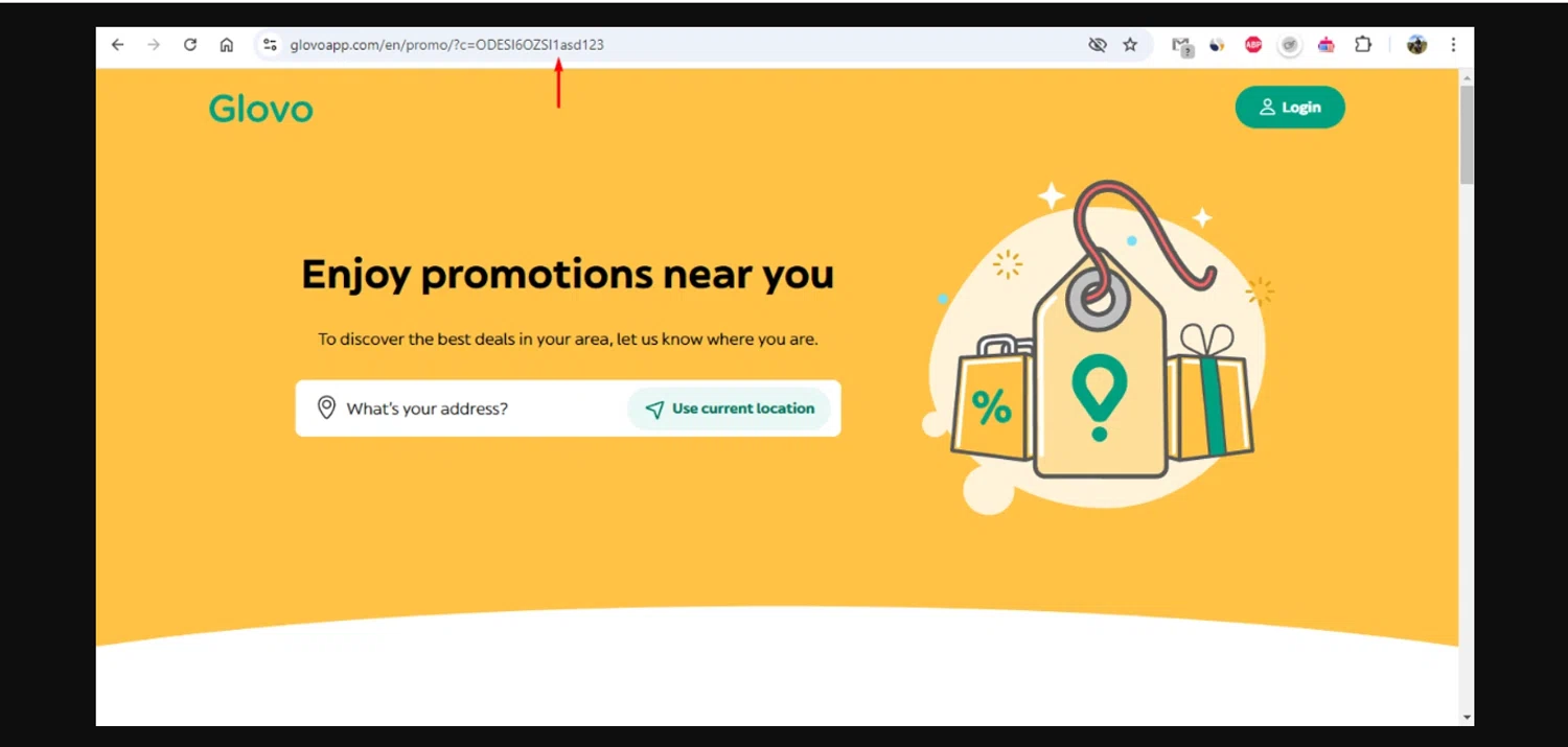 Glovo promo code screenshot showing code ODESI6OZSI1 applied at Glovo checkout page. Uploaded by SimplyCodes community member gonzalodamole on Mar 12, 2025