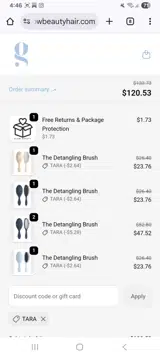 Tara coupon verification screenshot