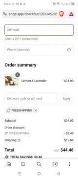 FREESHIPPING coupon verification screenshot