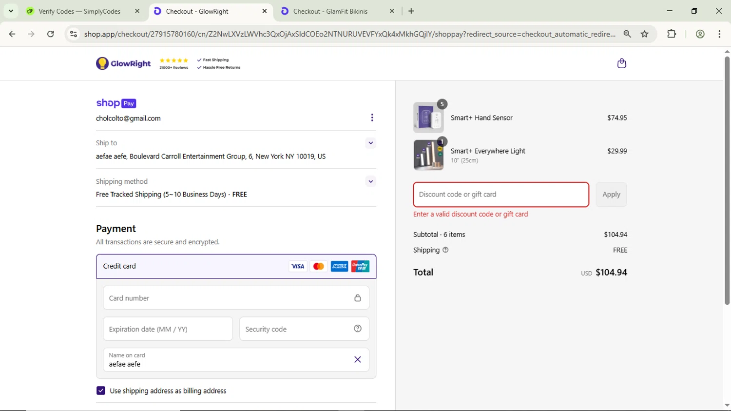 GlowRight discount code screenshot showing code MEMDAY applied at GlowRight checkout page. Uploaded by SimplyCodes community member ScanPhoenix3549 on May 28, 2025