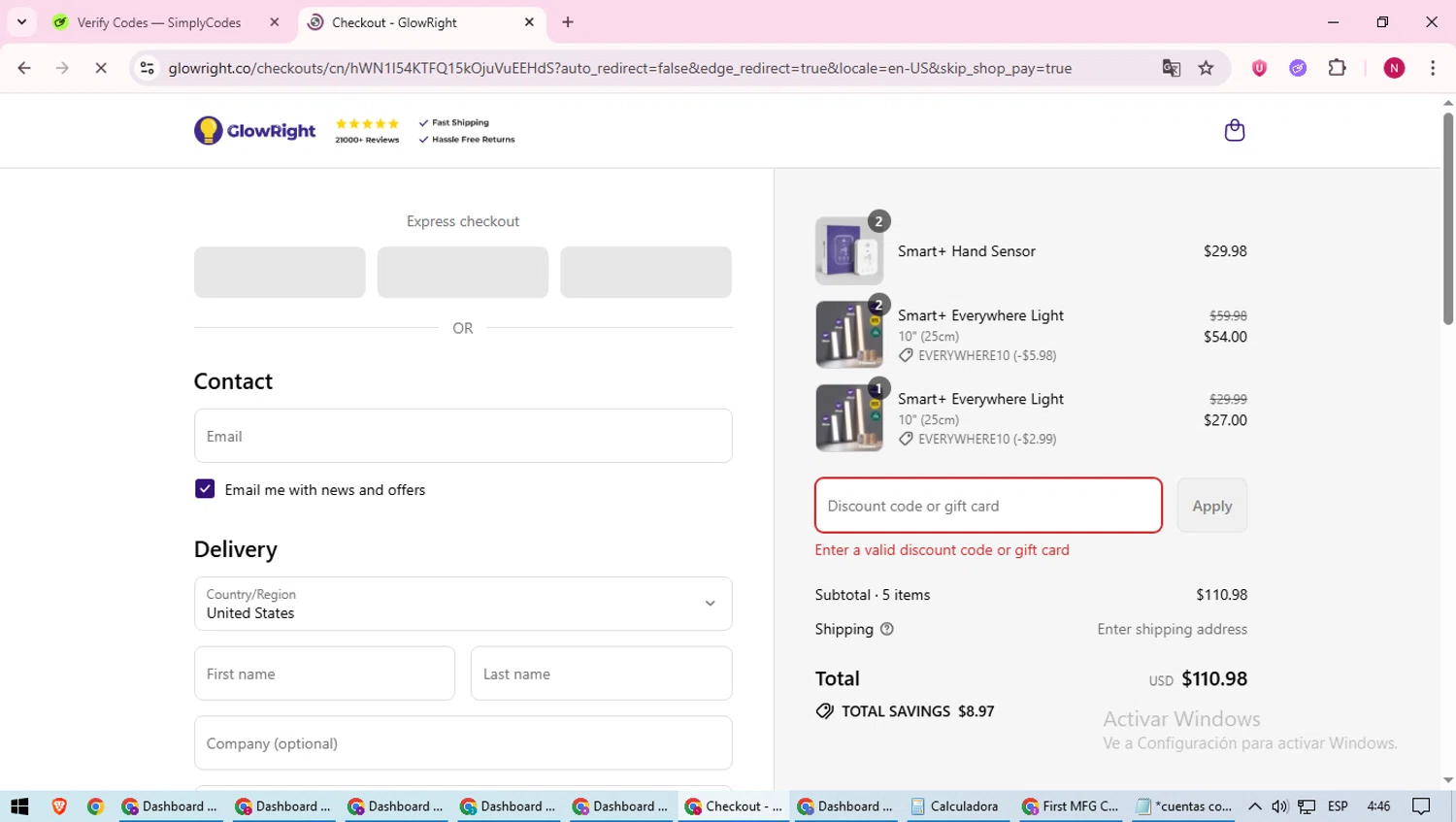 GlowRight discount code screenshot showing code 10SCHOOL applied at GlowRight checkout page. Uploaded by SimplyCodes community member CoinWizard8578 on Aug 1, 2025