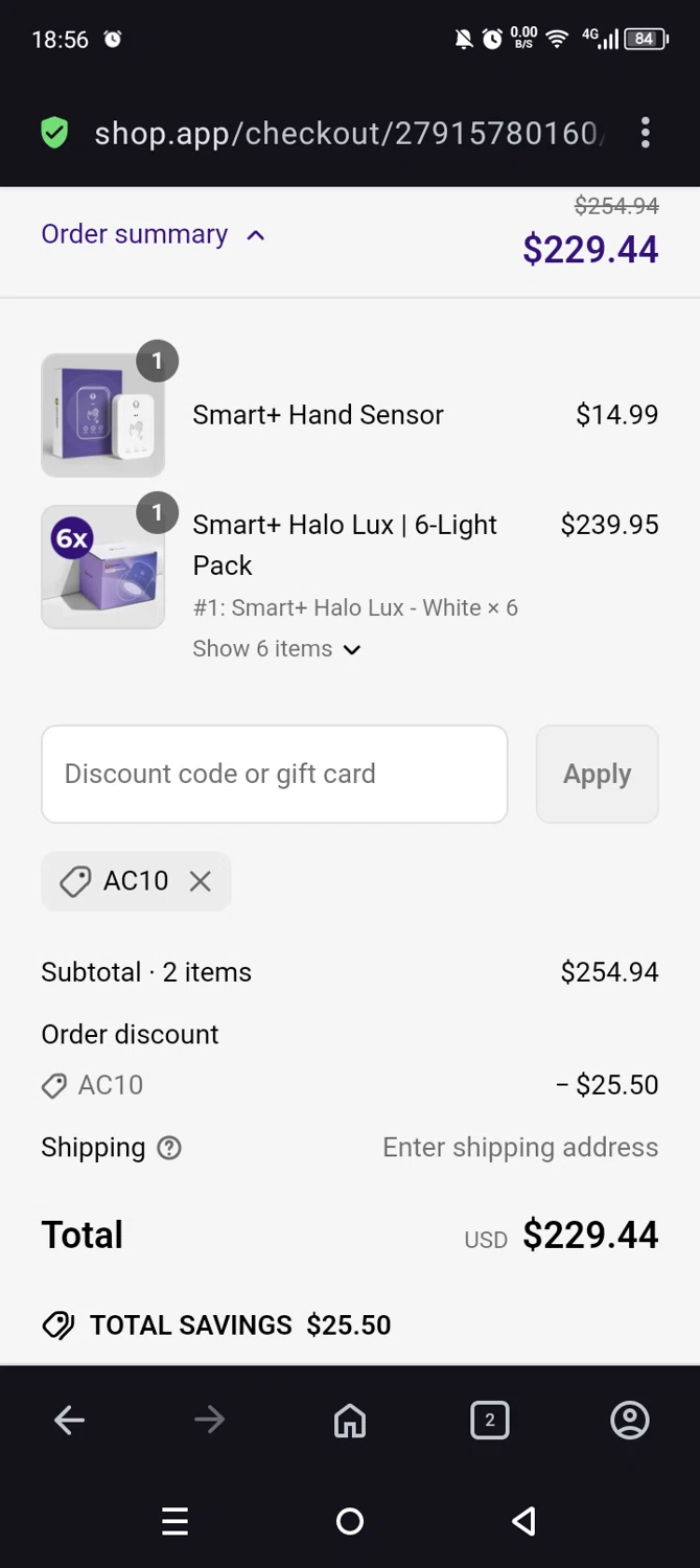 GlowRight discount code screenshot showing code AC10 applied at GlowRight checkout page. Uploaded by SimplyCodes community member Olivatle37 on Apr 23, 2025