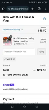 AB15 coupon verification screenshot