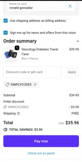 SIMPLYCODES coupon verification screenshot