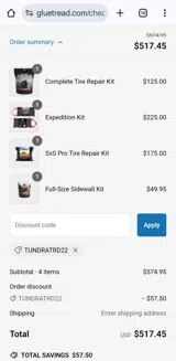 Tundratrd22 coupon verification screenshot