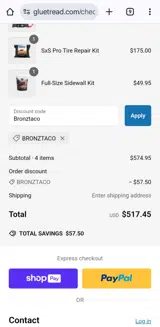 Bronztaco coupon verification screenshot