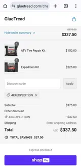 4x4expedition coupon verification screenshot