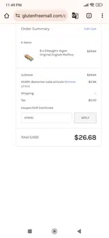 GFM10 coupon verification screenshot
