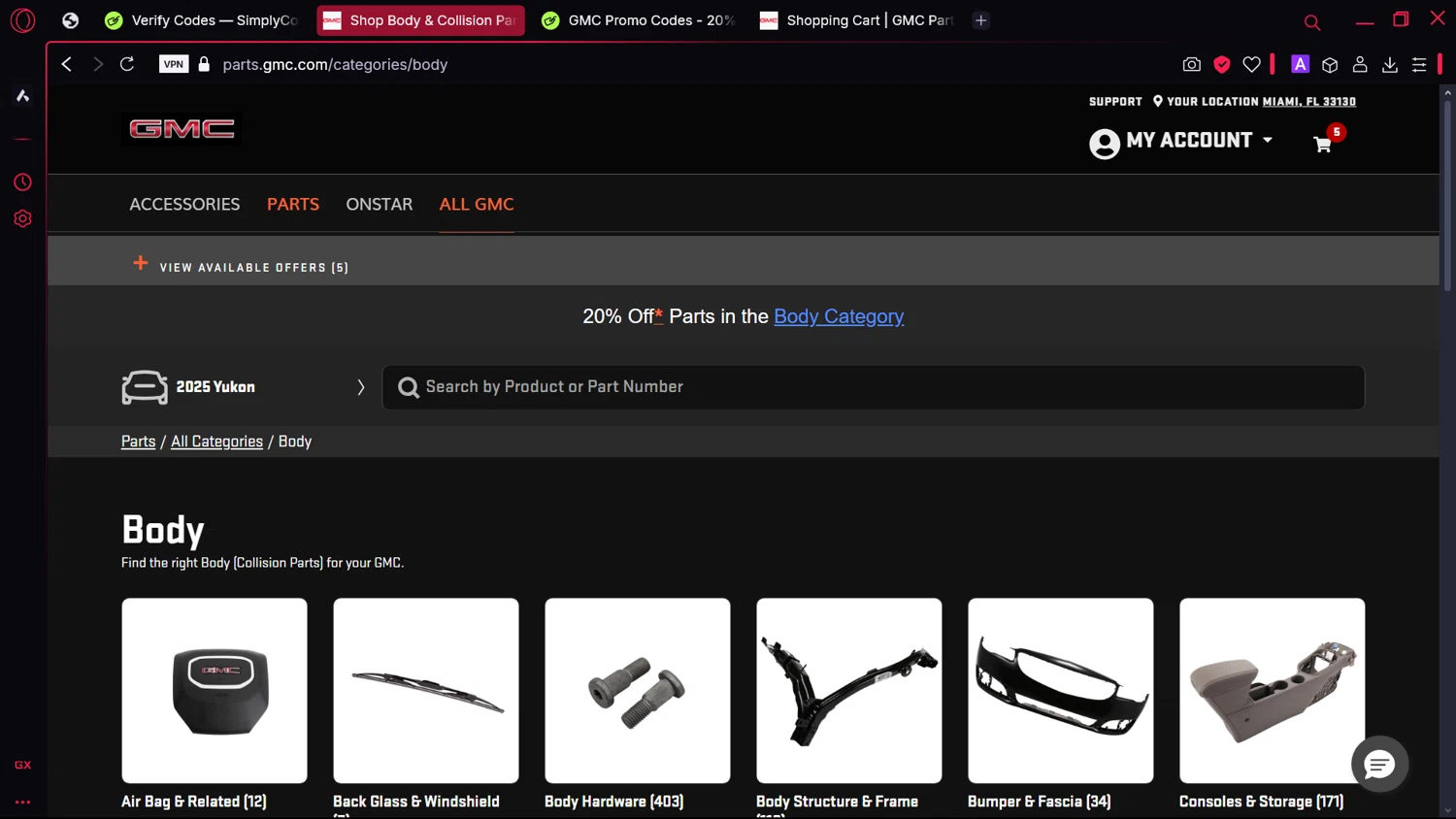 GMC promo code screenshot showing code BATTERY20 applied at GMC checkout page. Uploaded by SimplyCodes community member comidaparallevar on Mar 19, 2025