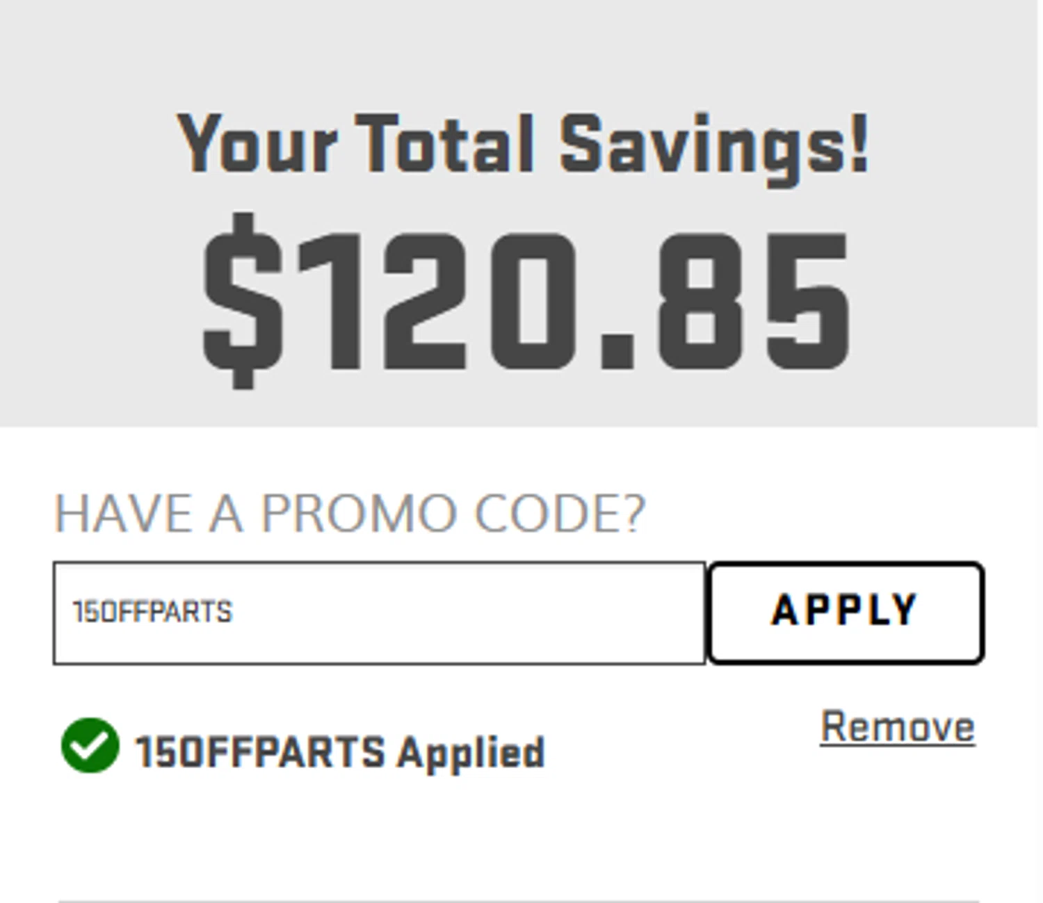 GMC promo code screenshot showing code 15OFFPARTS applied at GMC checkout page. Uploaded by SimplyCodes community member Dulce__ on Nov 29, 2025