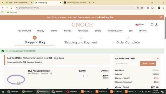 Gnoce checkout page showing Gnoce discount code box | Screenshot taken by SimplyCodes community member on Aug 31, 2025