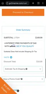 X4J78 coupon verification screenshot