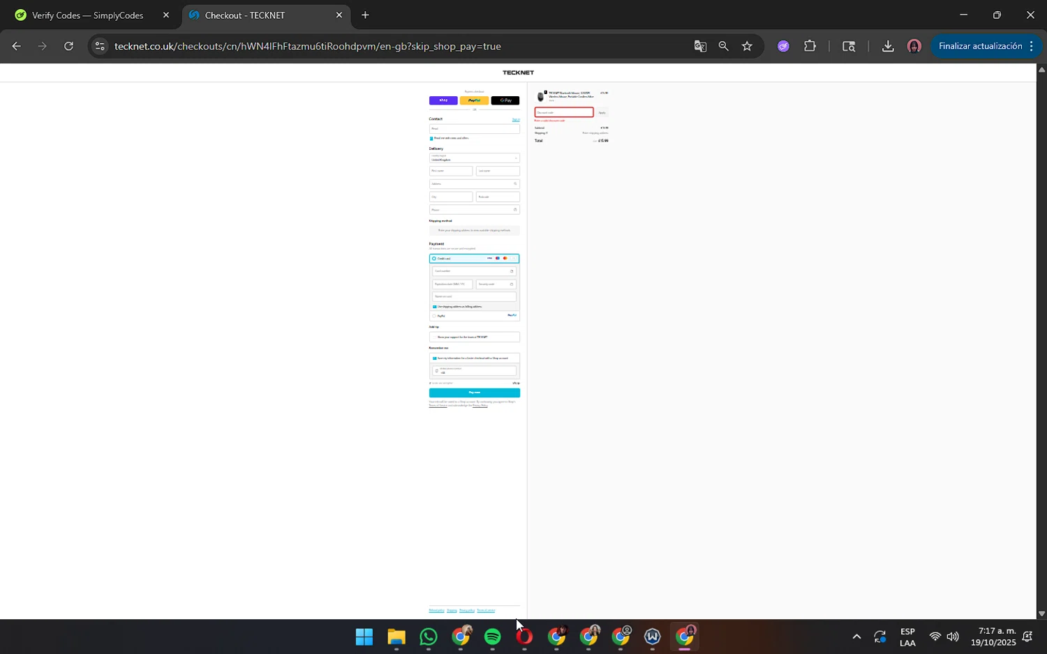 Go Ahead Tours promo code screenshot showing code WH25 applied at Go Ahead Tours checkout page. Uploaded by SimplyCodes community member OliviaRodrigo on Oct 22, 2025