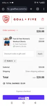 RUN15 coupon verification screenshot