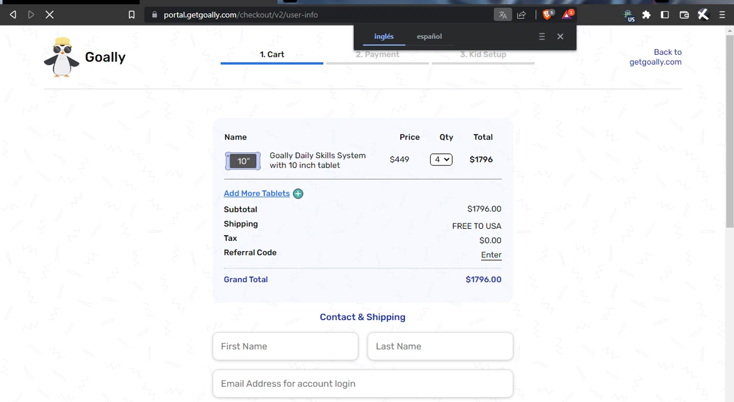 Goally discount code screenshot showing code holly10 applied at Goally checkout page. Uploaded by SimplyCodes community member l2994552451687 on Nov 5, 2025