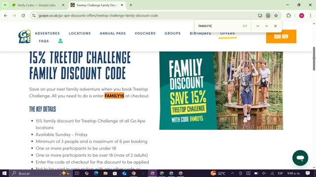 Go Ape checkout page showing Go Ape promo code box | Screenshot taken by SimplyCodes community member on Aug 20, 2025
