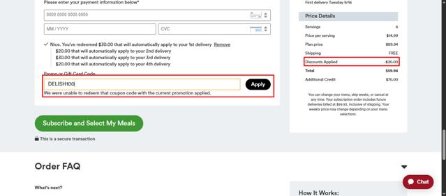 Gobble checkout page showing Gobble promo code box | Screenshot taken by SimplyCodes community member on Sep 11, 2025