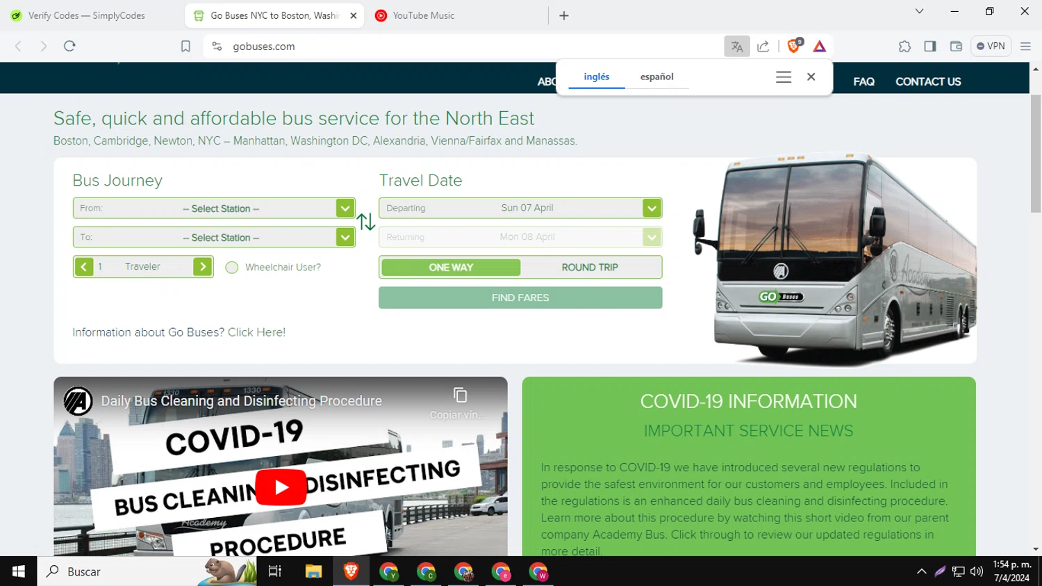 Go Buses checkout page showing Go Buses coupon code box | Screenshot taken by SimplyCodes community member on Apr 7, 2024