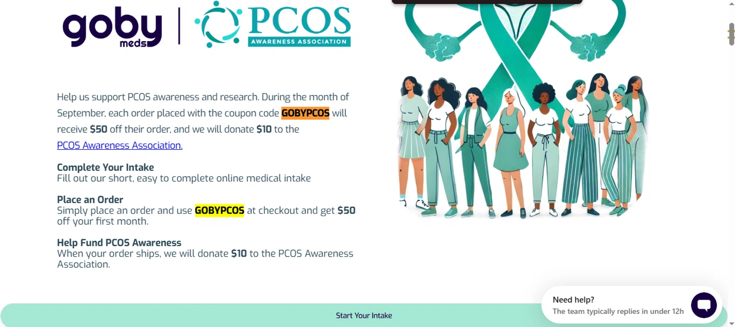 GobyMeds discount code screenshot showing code GOBYPCOS applied at GobyMeds checkout page. Uploaded by SimplyCodes community member Biancapoli on Jul 21, 2025