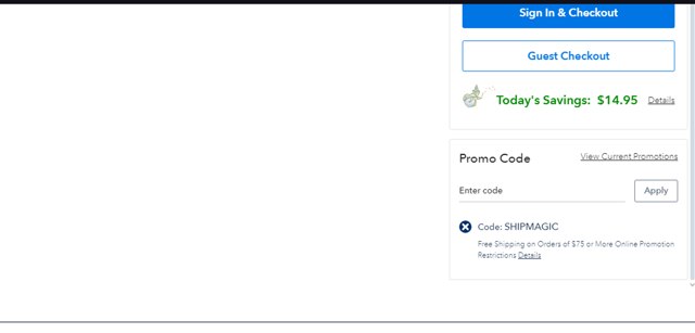 Go.com checkout page showing Go.com discount code box | Screenshot taken by SimplyCodes community member on Dec 29, 2024
