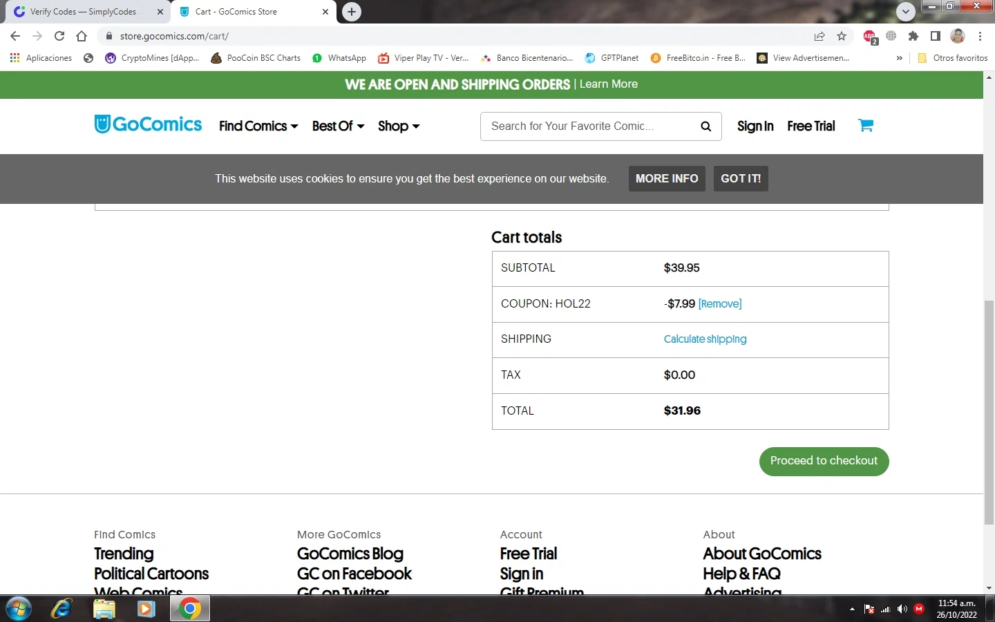 where to use Golden Apple Comics promo code box