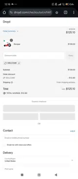 WELCOME coupon verification screenshot