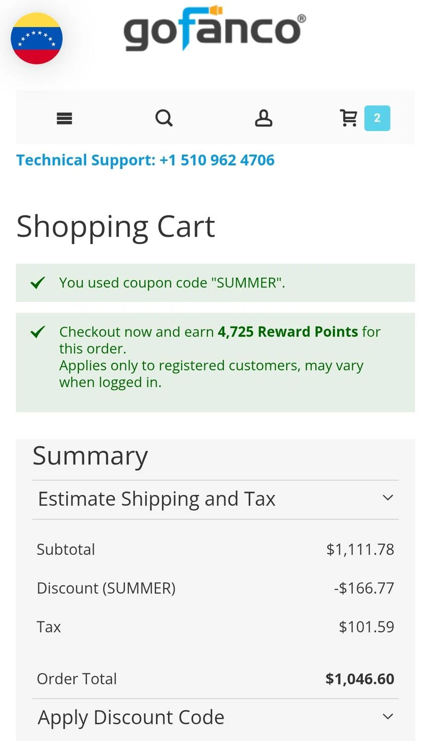 Gofanco coupon code screenshot showing code SUMMER applied at Gofanco checkout page. Uploaded by SimplyCodes community member Kaylaytone on Feb 2, 2025