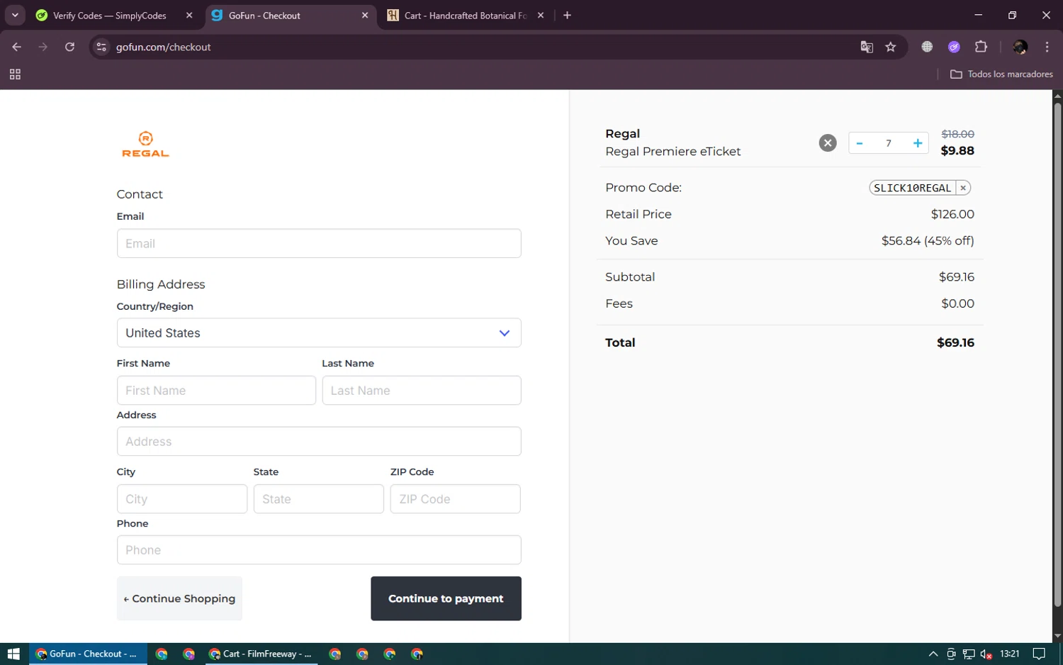 GoFun checkout page showing GoFun promo code box | Screenshot taken by SimplyCodes community member on Jul 23, 2025