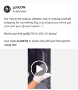 goGLOW coupon verification screenshot