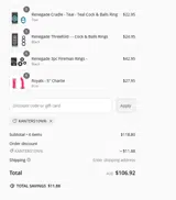 Kanters10%% coupon verification screenshot