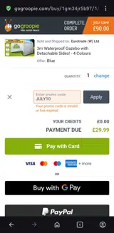 JULY10 coupon verification screenshot