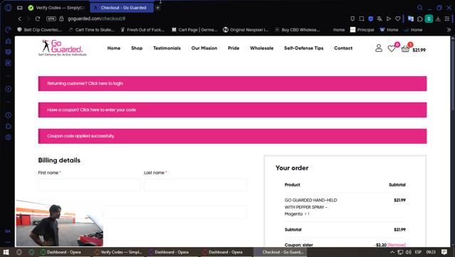 Go Guarded checkout page showing Go Guarded coupon code box | Screenshot taken by SimplyCodes community member on Aug 26, 2025