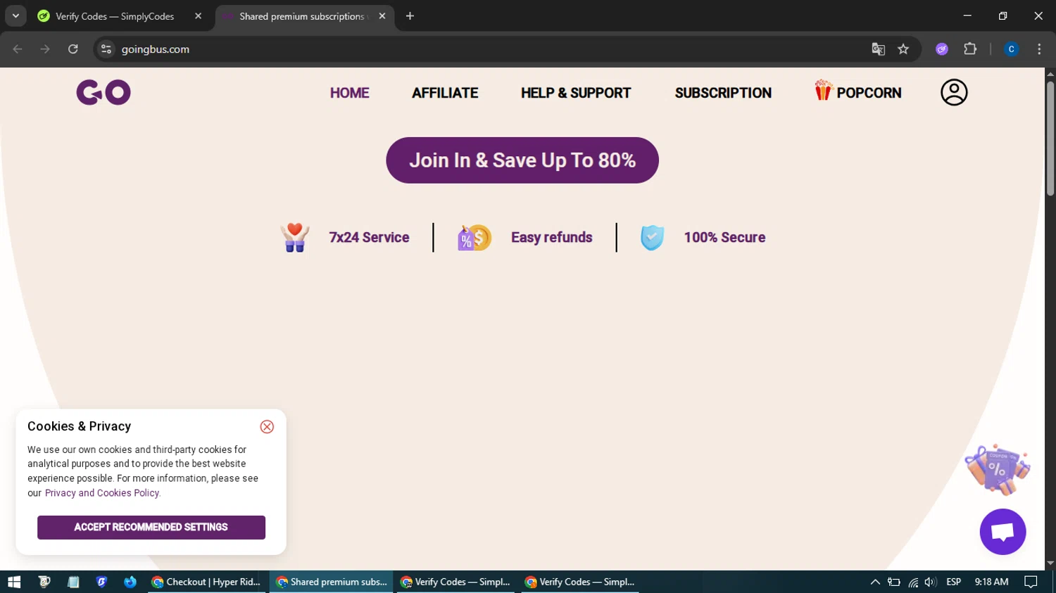 GoingBus promo code screenshot showing code CIRC applied at GoingBus checkout page. Uploaded by SimplyCodes community member BargainExpert7605 on Jun 19, 2025