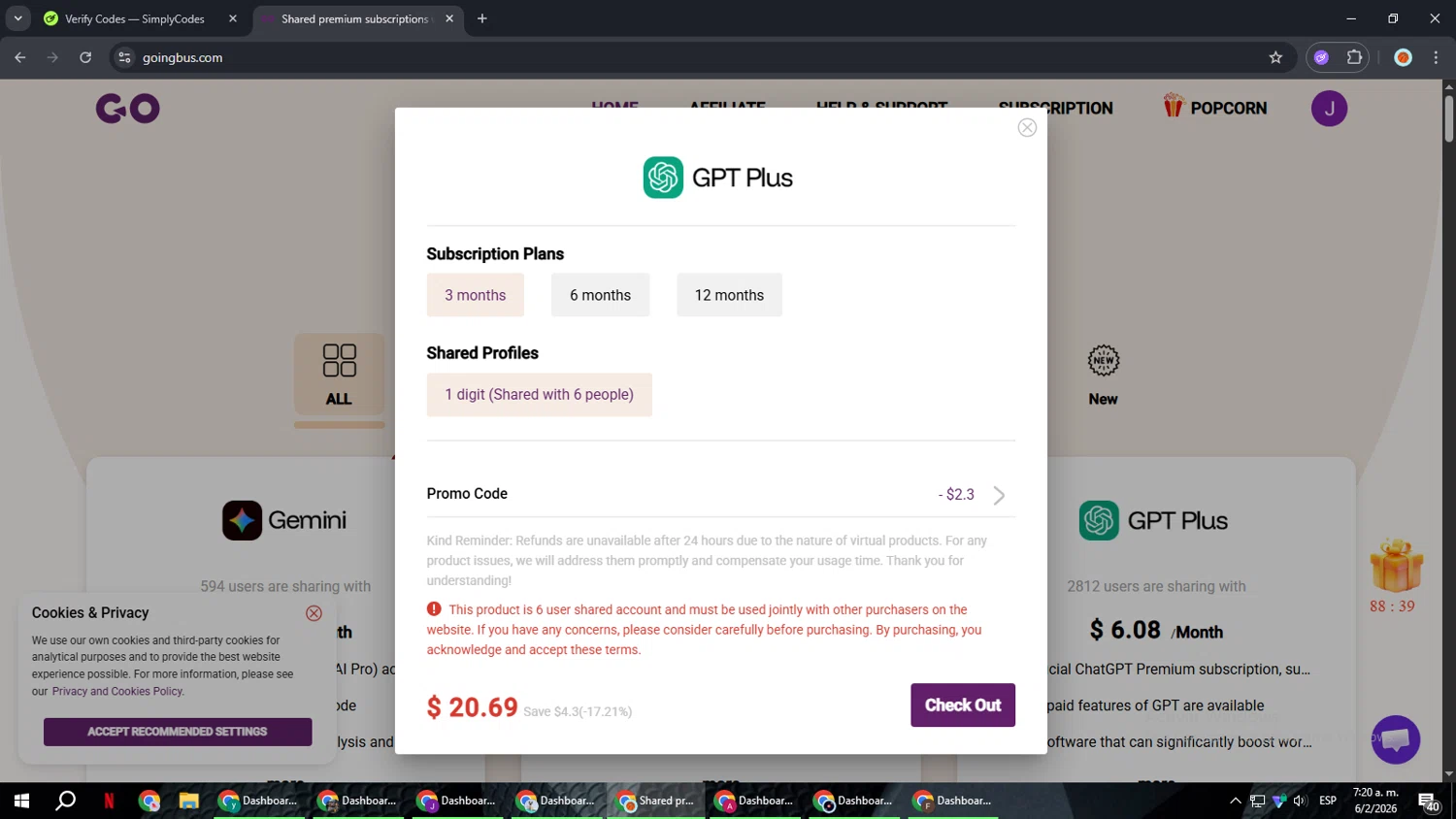GoingBus checkout page showing GoingBus promo code box | Screenshot taken by SimplyCodes community member on Feb 6, 2026