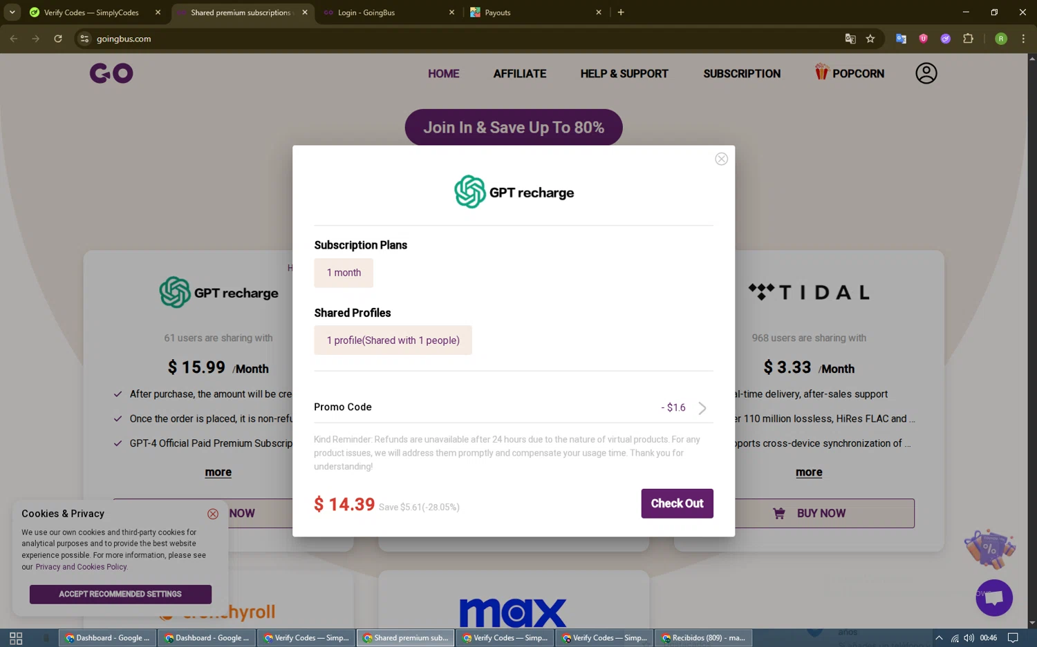 GoingBus promo code screenshot showing code PARTN applied at GoingBus checkout page. Uploaded by SimplyCodes community member Brown_w on Jun 21, 2025