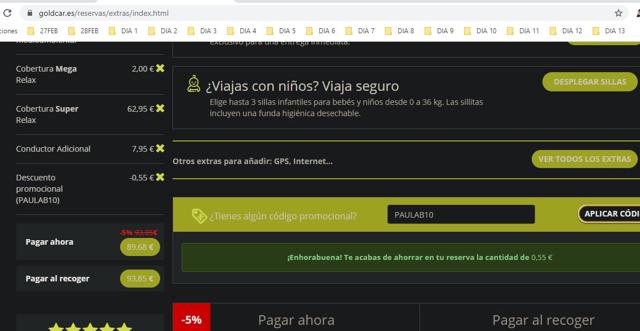 GOLDCAR checkout page showing GOLDCAR promo code box | Screenshot taken by SimplyCodes community member on Nov 8, 2021