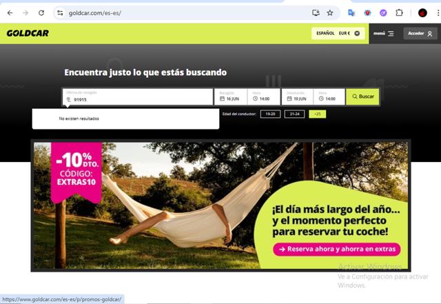 GOLDCAR checkout page showing GOLDCAR promo code box | Screenshot taken by SimplyCodes community member on Jun 16, 2025