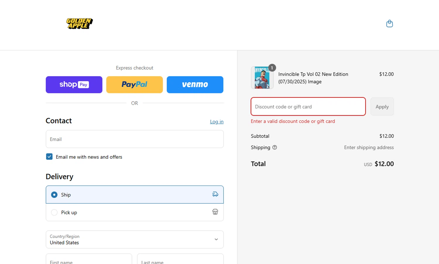 Golden Apple Comics discount code screenshot showing code 70 applied at Golden Apple Comics checkout page. Uploaded by SimplyCodes community member alexbrown on Jul 31, 2025