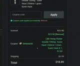 sitewide50 coupon verification screenshot