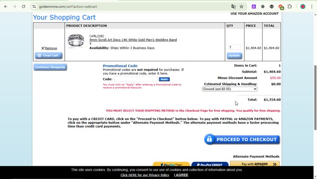 GoldenMine checkout page showing GoldenMine promo code box | Screenshot taken by SimplyCodes community member on Jun 20, 2025